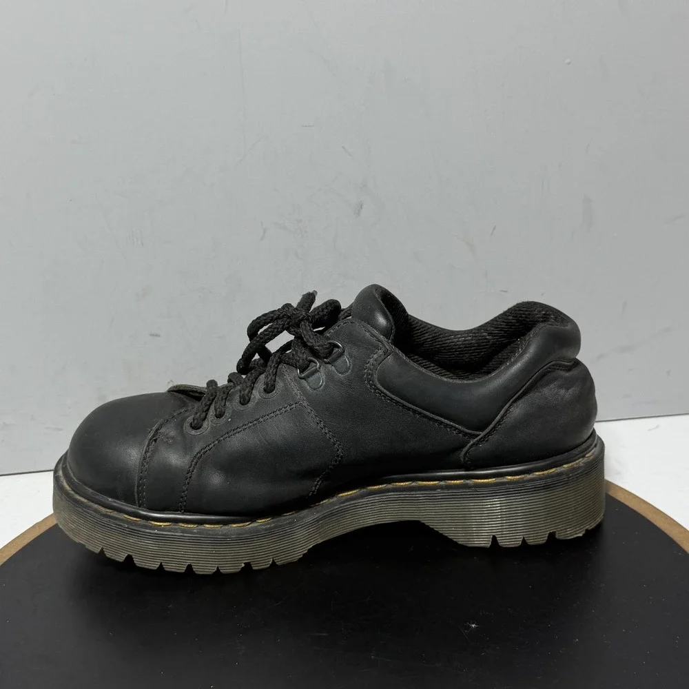 Vintage Dr. Martens Shoes Mens Size 8 Black Leather Chunky Made In England 90s